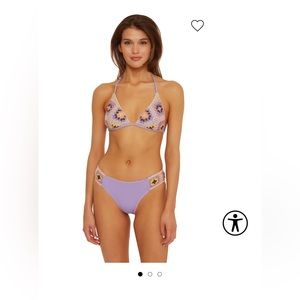 Isabella Rose Hippy Daze Purple crochet Bikini Top Small
